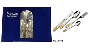 Набор столовых приборов Mercury, MC - 2073  24пр "цветы", синий бархат