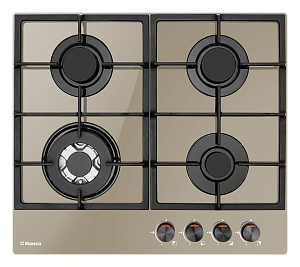 Поверхность газовая Hansa BHKY61139(НОВИНКА!WOK.газ на стекл.подж.газ контр.чугун.беж BOEB68433)