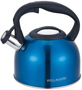 Чайник со свистком Willmark WTK-3229SS (2,5л, со свистком, нейлоновая ручка,синий)