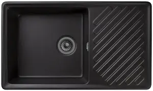 Мойка кухонная GranFest QUARZ GF-ZL-53 чаша+кр 860*480 (черный)