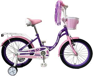 Детский велосипед TORRENT Glory (1 скорость, добавочные колеса, рама сталь, колеса 18", корзина)