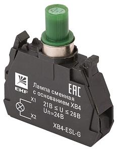 Лампа сменная c основанием XB4 зеленая 24В EKF PROxima | XB4-ESL-G | EKF