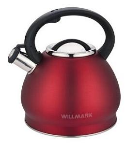 Чайник со свистком Willmark WTK-4221SS (3,5л, со свистком, нейлоновая ручка,красный)