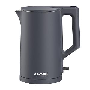 Чайник Willmark WEK-1828PS (1.8л,двустен. корпус,защ. от перегр,STRIX контроллер,2Квт.серый)