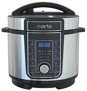 Мультиварка MARTA MT-4326 черный жемчуг, 900W, Работает под давлением, сталь, толстостенная чаша 5L,